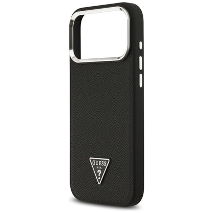 Pouzdro MagSafe pro Apple iPhone 17 Pro Max, Guess, Grained Triangle Logo, Černá