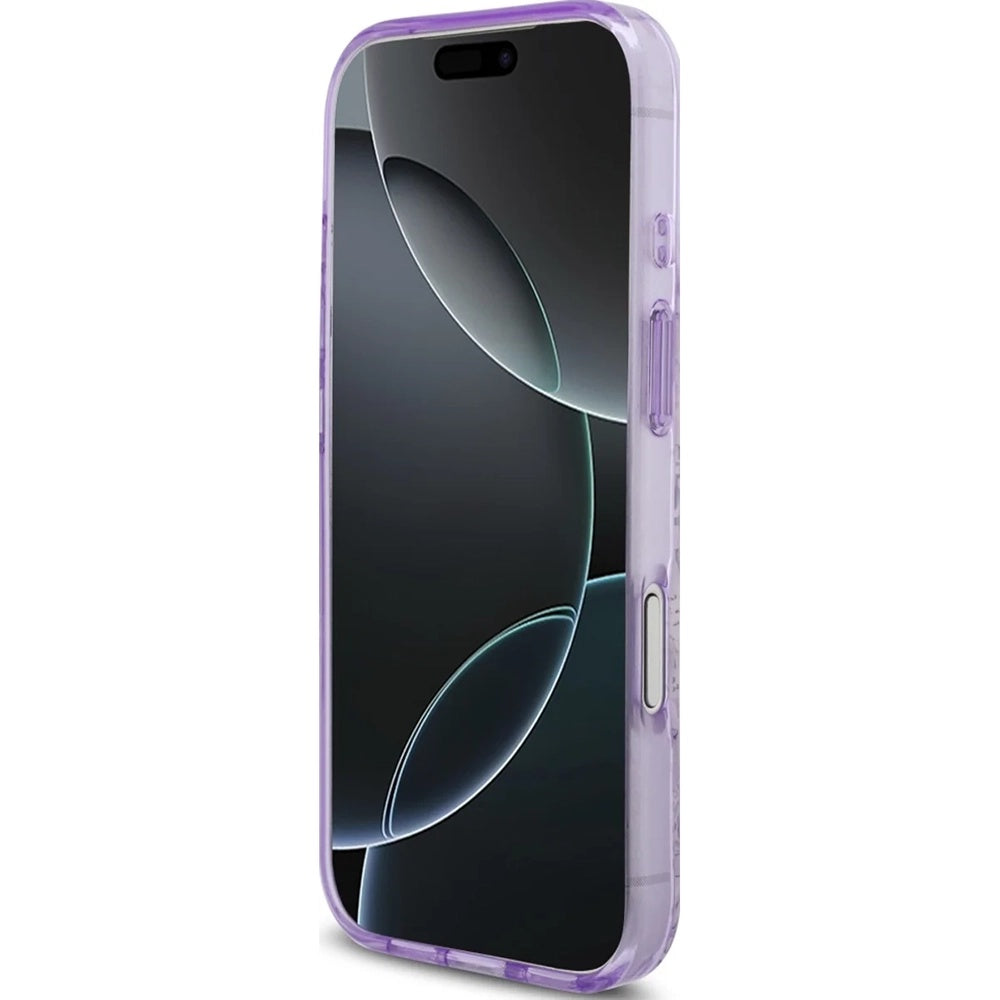 Pouzdro MagSafe pro Apple iPhone 17 Pro Max, Guess, IML Flower & Tonal Circle, Fialová