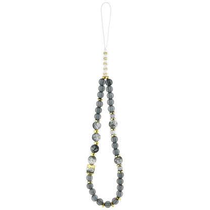 Pouzdro MagSafe pro Apple iPhone 17 Pro Max, Guess, IML Flowers with Pearl Strap, Černá