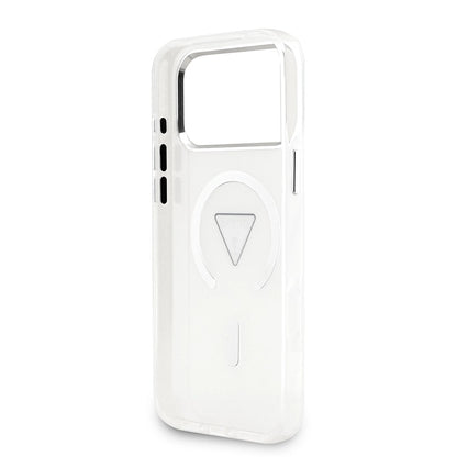 Pouzdro MagSafe pro Apple iPhone 17 Pro Max, Guess, IML Gradient Triangle Logo, Transparentní