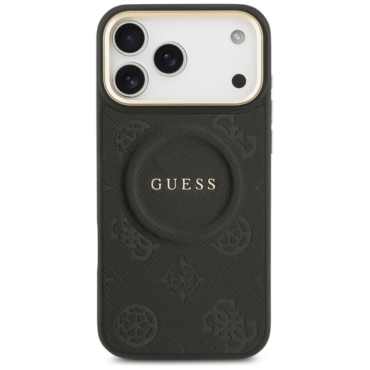 Pouzdro MagSafe pro Apple iPhone 17 Pro Max, Guess, Peony Hot Stamp, Černá