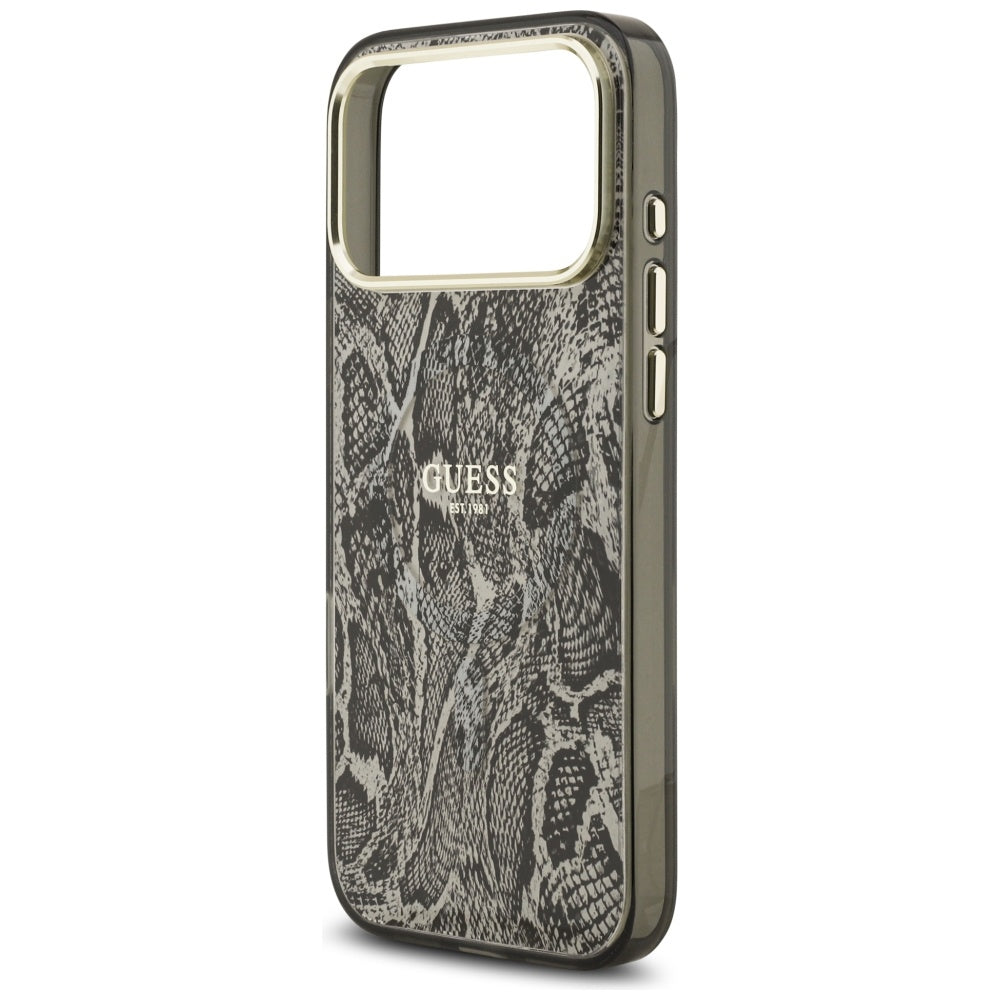 Pouzdro MagSafe pro Apple iPhone 17 Pro Max, Guess, Python Pattern, Černá