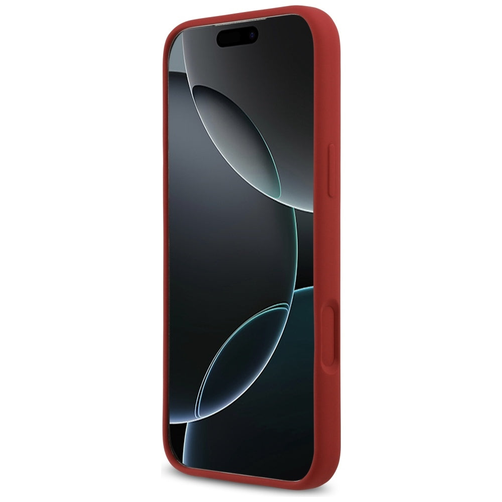 Pouzdro MagSafe pro Apple iPhone 17 Pro Max, Guess, Script Metal Logo, Růžová