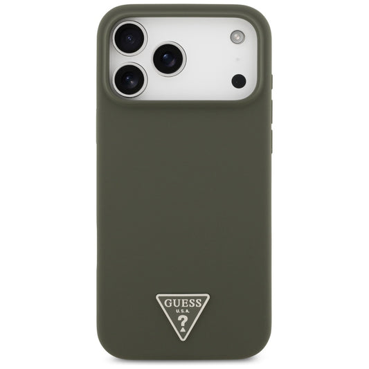 Pouzdro MagSafe pro Apple iPhone 17 Pro Max, Guess, Triangle Logo, Khaki