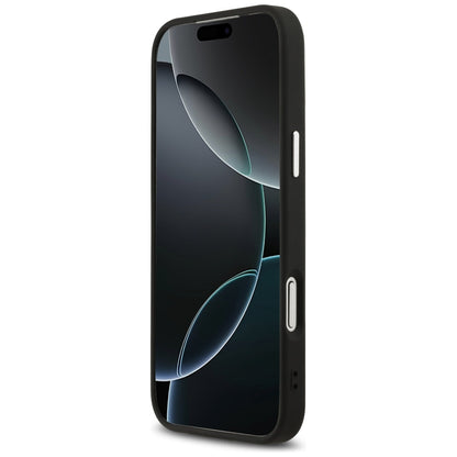 Pouzdro MagSafe pro Apple iPhone 17 Pro Max, Guess, Triangle Logo, Černé Stříbrné