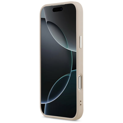 Pouzdro MagSafe pro Apple iPhone 17 Pro Max, Guess, Triangle Logo, Růžovo Stříbrné