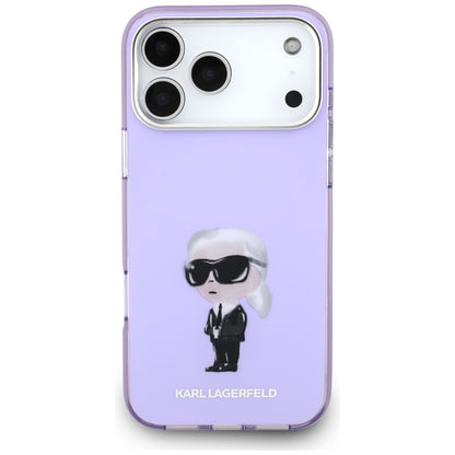 Pouzdro MagSafe pro Apple iPhone 17 Pro Max, Karl Lagerfeld, IML Aquarelle Logo Karl, Fialová