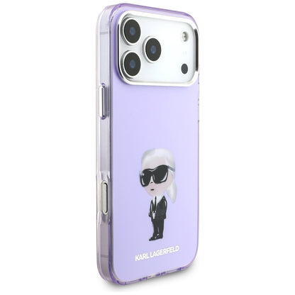 Pouzdro MagSafe pro Apple iPhone 17 Pro Max, Karl Lagerfeld, IML Aquarelle Logo Karl, Fialová