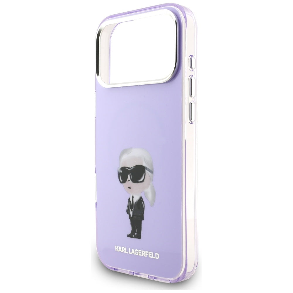 Pouzdro MagSafe pro Apple iPhone 17 Pro Max, Karl Lagerfeld, IML Aquarelle Logo Karl, Fialová