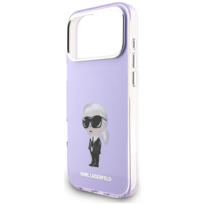 Pouzdro MagSafe pro Apple iPhone 17 Pro Max, Karl Lagerfeld, IML Aquarelle Logo Karl, Fialová