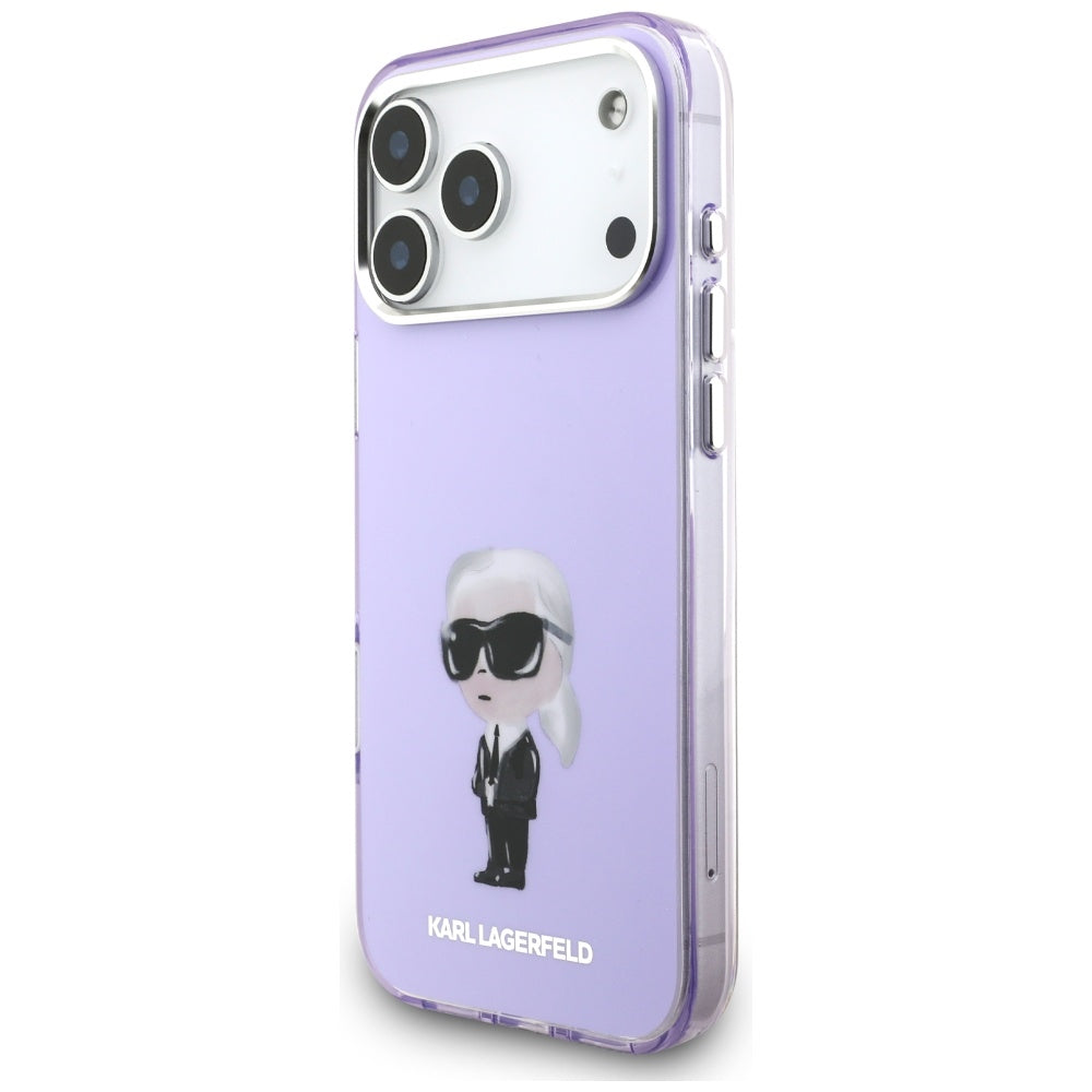 Pouzdro MagSafe pro Apple iPhone 17 Pro Max, Karl Lagerfeld, IML Aquarelle Logo Karl, Fialová