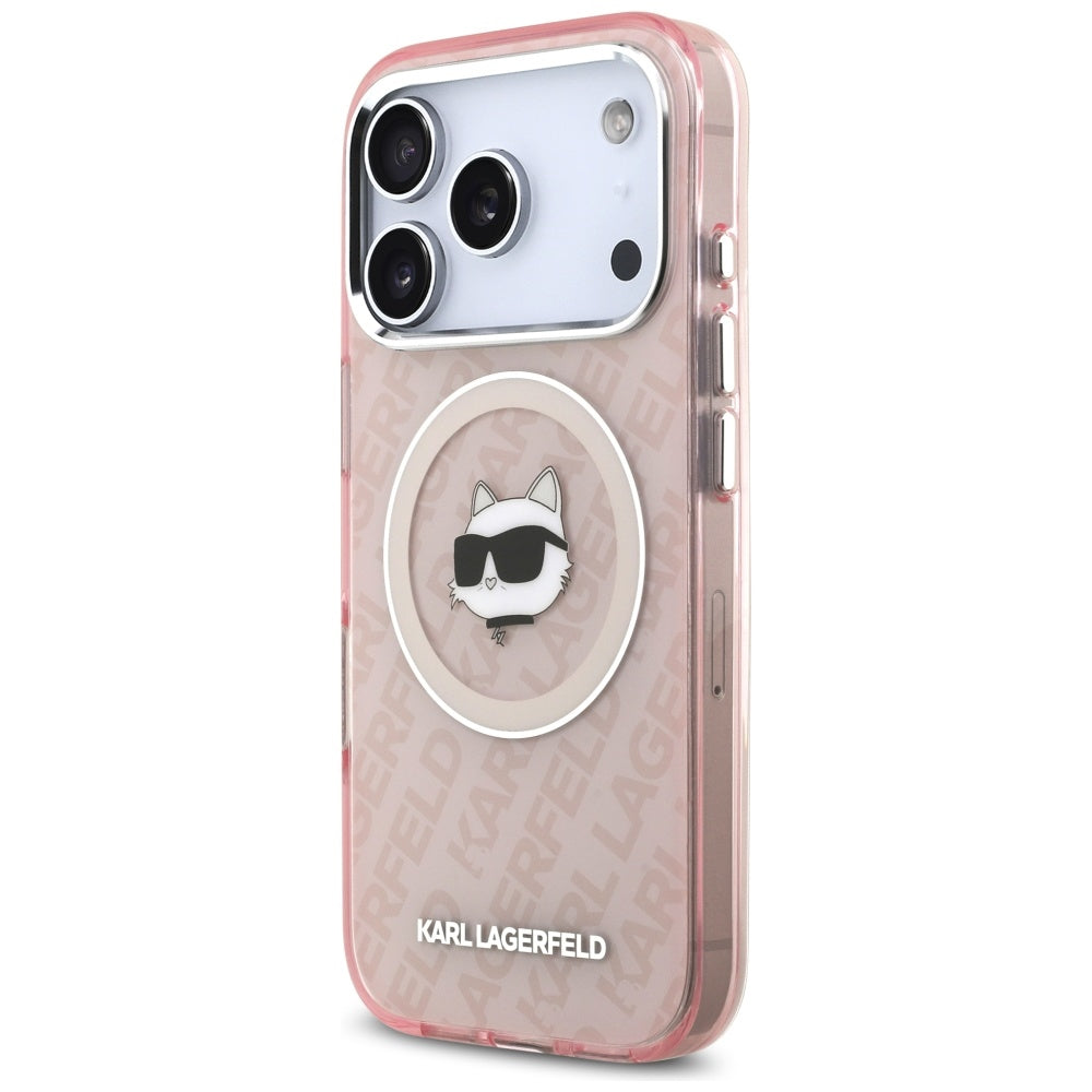 Pouzdro MagSafe pro Apple iPhone 17 Pro Max, Karl Lagerfeld, IML Choupette`s Head, Růžová