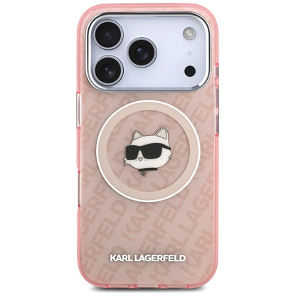 Pouzdro MagSafe pro Apple iPhone 17 Pro Max, Karl Lagerfeld, IML Choupette`s Head, Růžová