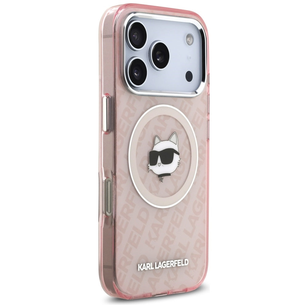 Pouzdro MagSafe pro Apple iPhone 17 Pro Max, Karl Lagerfeld, IML Choupette`s Head, Růžová