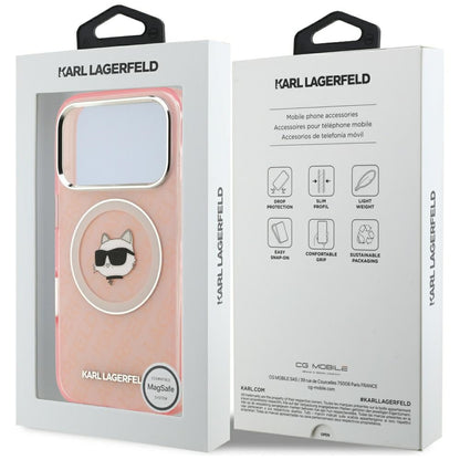 Pouzdro MagSafe pro Apple iPhone 17 Pro Max, Karl Lagerfeld, IML Choupette`s Head, Růžová