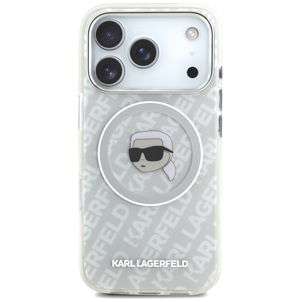 Pouzdro MagSafe pro Apple iPhone 17 Pro Max, Karl Lagerfeld, IML Karl`s Head, Šedá