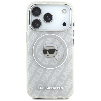 Pouzdro MagSafe pro Apple iPhone 17 Pro Max, Karl Lagerfeld, IML Karl`s Head, Šedá
