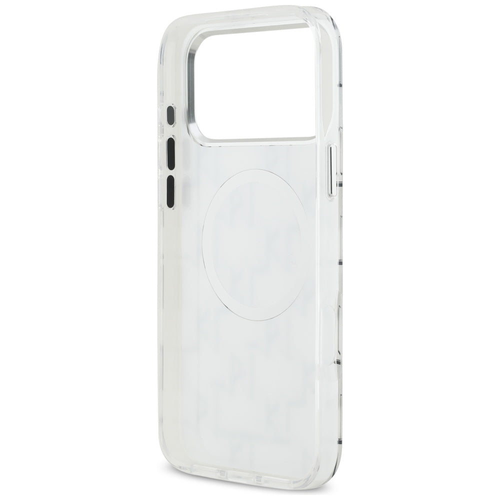 Pouzdro MagSafe pro Apple iPhone 17 Pro Max, Karl Lagerfeld, IML KL Monogram, Bílá