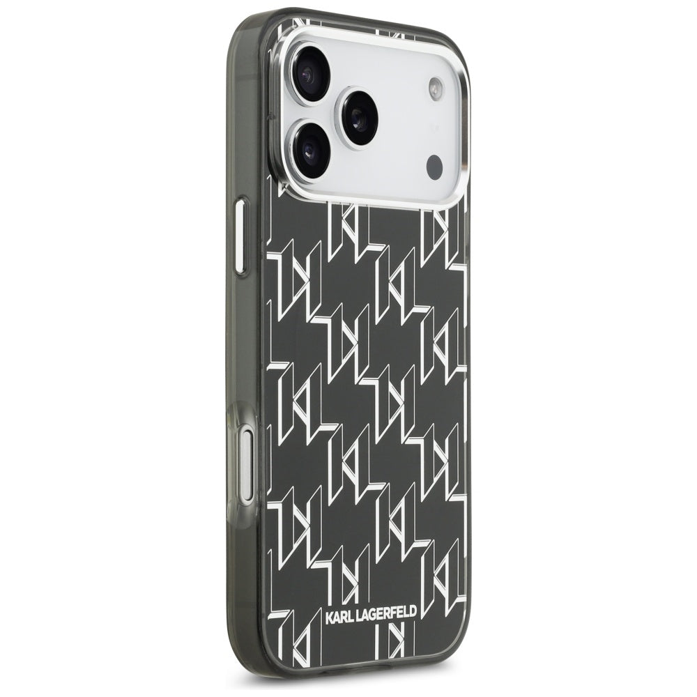 Pouzdro MagSafe pro Apple iPhone 17 Pro Max, Karl Lagerfeld, IML KL Monogram, Černá