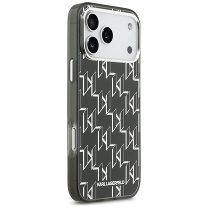 Pouzdro MagSafe pro Apple iPhone 17 Pro Max, Karl Lagerfeld, IML KL Monogram, Černá
