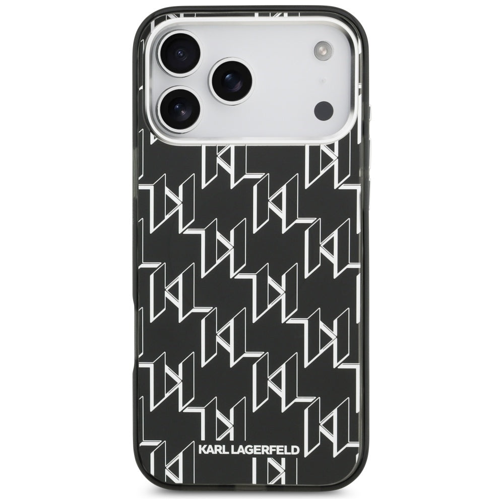 Pouzdro MagSafe pro Apple iPhone 17 Pro Max, Karl Lagerfeld, IML KL Monogram, Černá