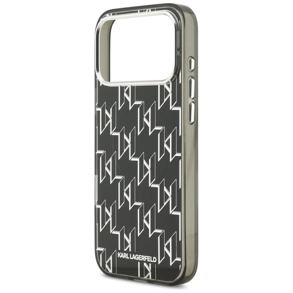 Pouzdro MagSafe pro Apple iPhone 17 Pro Max, Karl Lagerfeld, IML KL Monogram, Černá