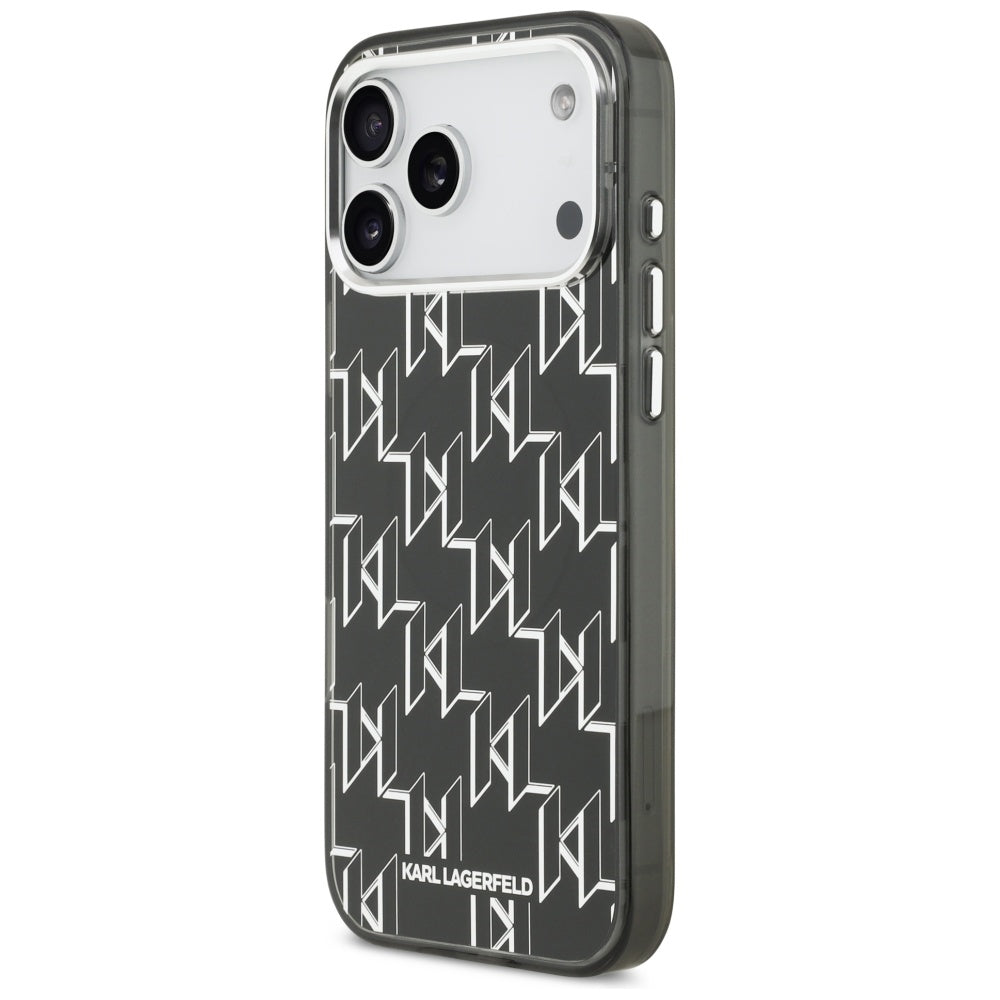 Pouzdro MagSafe pro Apple iPhone 17 Pro Max, Karl Lagerfeld, IML KL Monogram, Černá