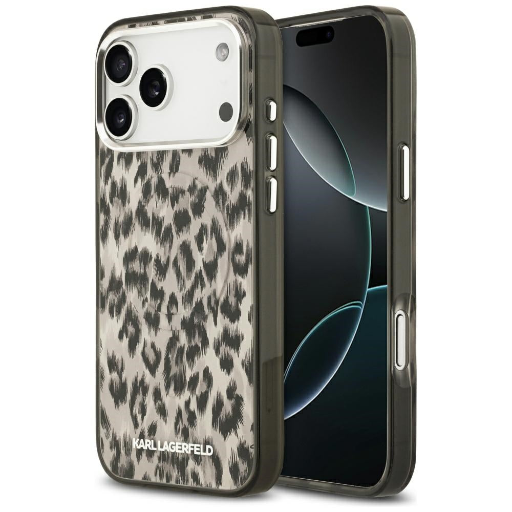 Pouzdro MagSafe pro Apple iPhone 17 Pro Max, Karl Lagerfeld, IML Leopard Pattern, Hnědá