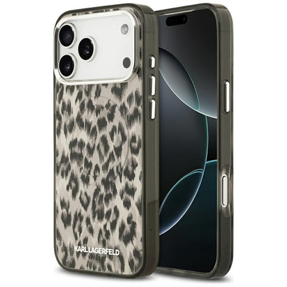 Pouzdro MagSafe pro Apple iPhone 17 Pro Max, Karl Lagerfeld, IML Leopard Pattern, Hnědá