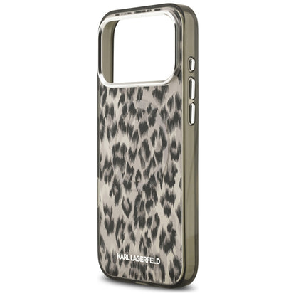 Pouzdro MagSafe pro Apple iPhone 17 Pro Max, Karl Lagerfeld, IML Leopard Pattern, Hnědá