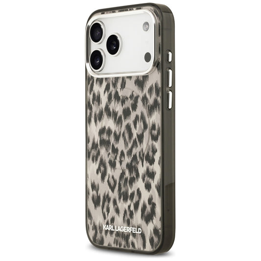 Pouzdro MagSafe pro Apple iPhone 17 Pro Max, Karl Lagerfeld, IML Leopard Pattern, Hnědá