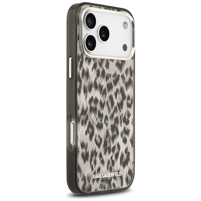 Pouzdro MagSafe pro Apple iPhone 17 Pro Max, Karl Lagerfeld, IML Leopard Pattern, Hnědá