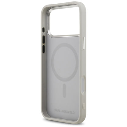 Husa MagSafe pentru Apple iPhone 17 Pro Max, Karl Lagerfeld, Karl & Choupette Pins, Gri