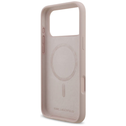 Pouzdro MagSafe pro Apple iPhone 17 Pro Max, Karl Lagerfeld, Ring Karl & Choupette, Růžové