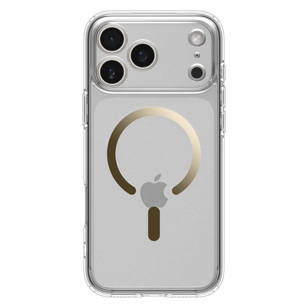 Pouzdro MagSafe pro Apple iPhone 17 Pro Max, Spigen, Ultra Hybrid, Průhledné Zlaté