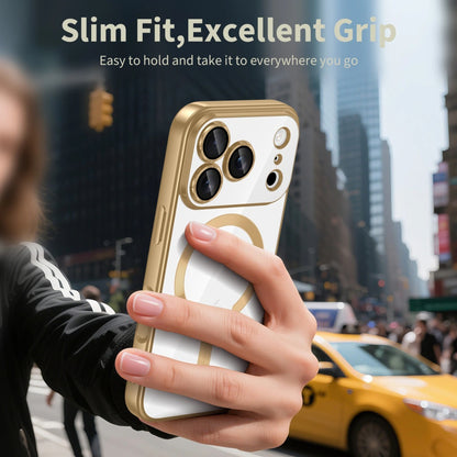 Pouzdro MagSafe pro Apple iPhone 17 Pro Max, Techsuit, Luxury Crystal, Zlaté