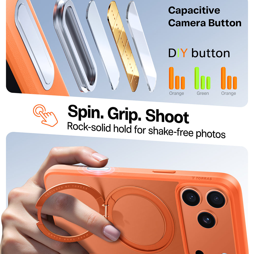 Pouzdro MagSafe pro Apple iPhone 17 Pro Max, Torras, Ostand Pro, Oranžové