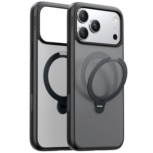 Pouzdro MagSafe pro Apple iPhone 17 Pro Max, Torras, Ostand Spin, Černá
