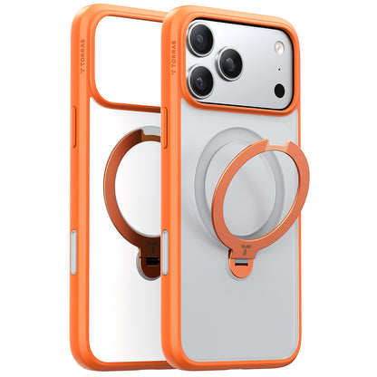 Pouzdro MagSafe pro Apple iPhone 17 Pro Max, Torras, Ostand Spin, Oranžové