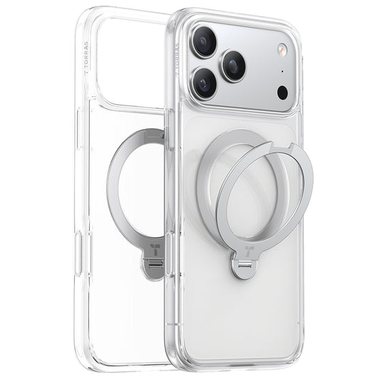 Pouzdro MagSafe pro Apple iPhone 17 Pro Max, Torras, Ostand Spin, Průhledné