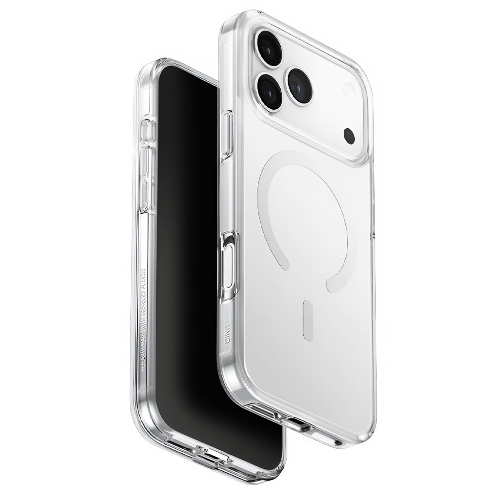 Pouzdro MagSafe pro Apple iPhone 17 Pro Max, UNIQ, Clario MagClick, Průhledné