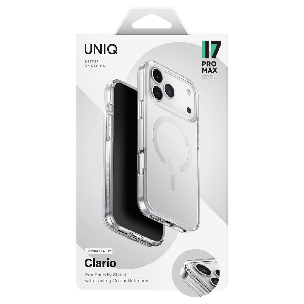 Pouzdro MagSafe pro Apple iPhone 17 Pro Max, UNIQ, Clario MagClick, Průhledné