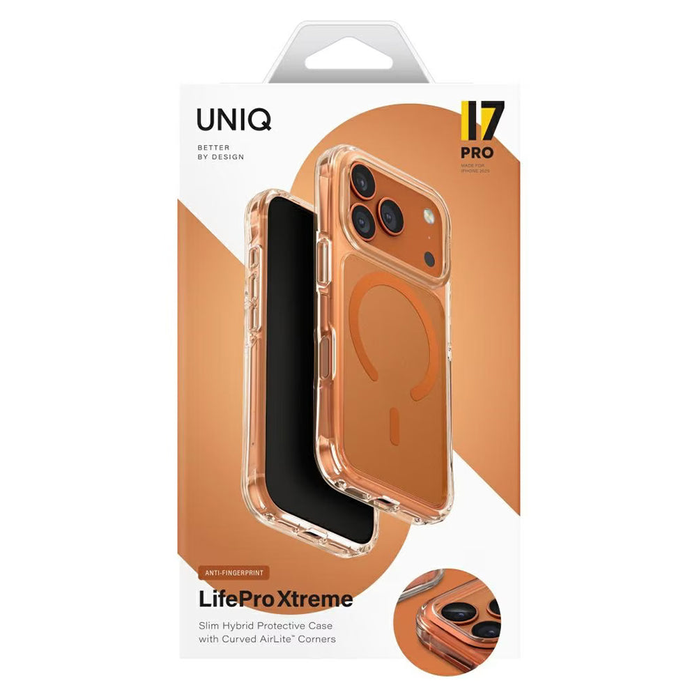 Pouzdro MagSafe pro Apple iPhone 17 Pro Max, UNIQ, LifePro Xtreme MagClick, Oranžové