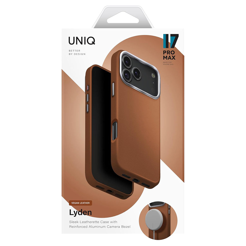 MagSafe pouzdro pro Apple iPhone 17 Pro Max, UNIQ, Lyden Leatherette, Hnědá