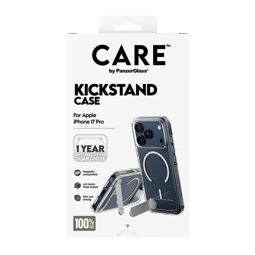 Pouzdro MagSafe pro Apple iPhone 17 Pro, PanzerGlass, s funkcí stojánku, průhledné