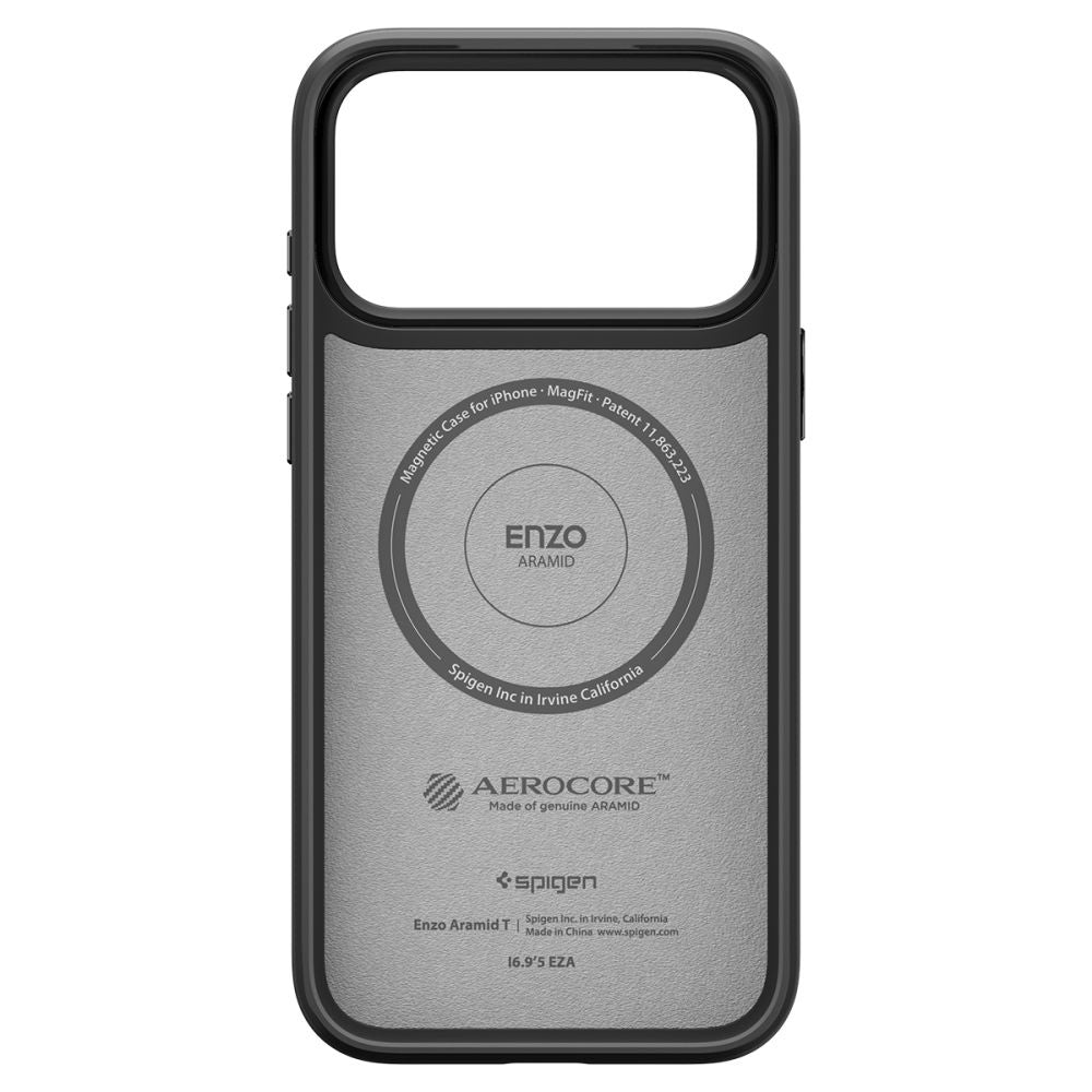 Pouzdro MagSafe pro Apple iPhone 17 Pro, Spigen, Enzo Aramid T, Černá