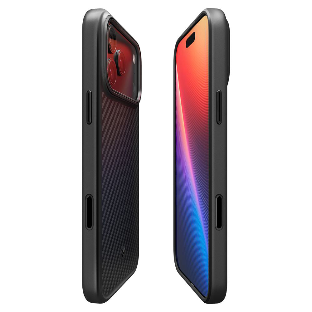 Pouzdro MagSafe pro Apple iPhone 17 Pro, Spigen, Enzo Aramid T, Černá