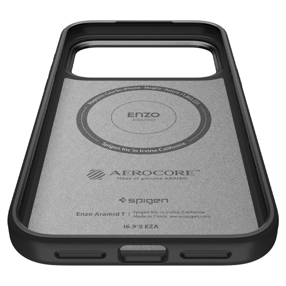 Pouzdro MagSafe pro Apple iPhone 17 Pro, Spigen, Enzo Aramid T, Černá
