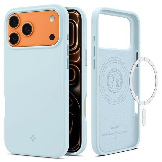 Pouzdro MagSafe pro Apple iPhone 17 Pro, Spigen, Silicone Fit, Modrá