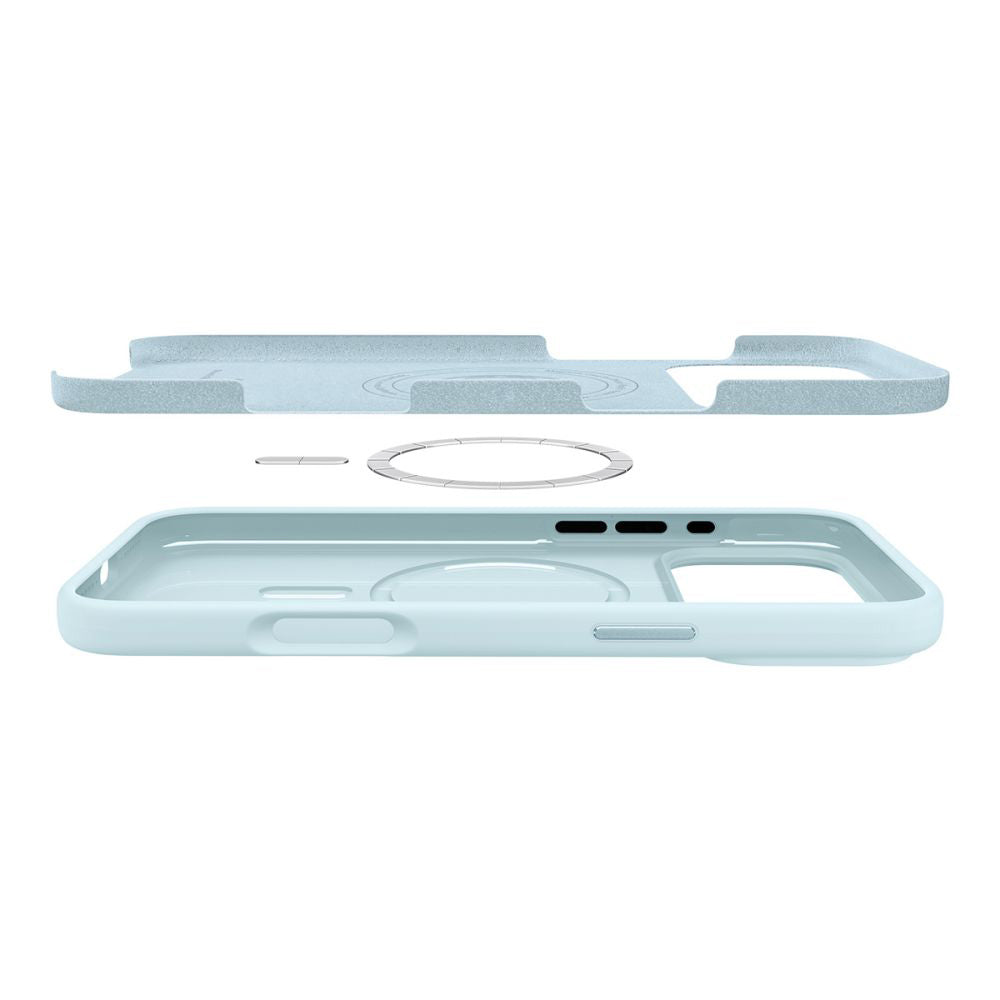 Pouzdro MagSafe pro Apple iPhone 17 Pro, Spigen, Silicone Fit, Modrá